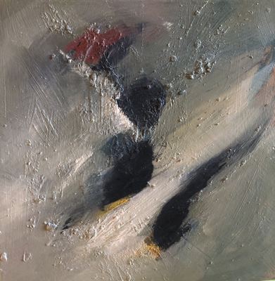 Untitled, oil, cold wax medium and charcoal on wood panel, 10 x 10 or 12 x 12 in.