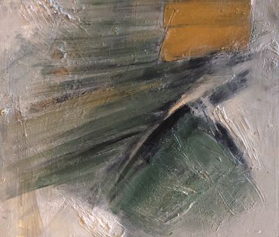 Untitled, oil, cold wax medium and charcoal on wood panel, 10 x 10 or 12 x 12 in.