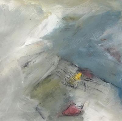 Untitled, watercolor, gouache and charcoal on paper, 16 x 16 in., framed