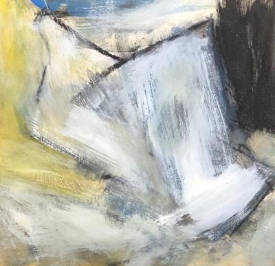 Untitled, watercolor, gouache and charcoal on paper, 16 x 16 in., framed