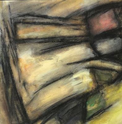 Untitled, watercolor, gouache and charcoal on paper, 16 x 16 in., framed